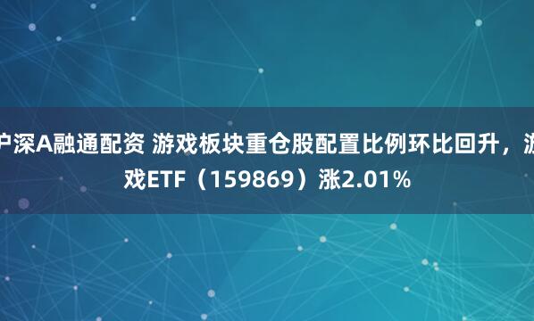 沪深A融通配资 游戏板块重仓股配置比例环比回升，游戏ETF（159869）涨2.01%