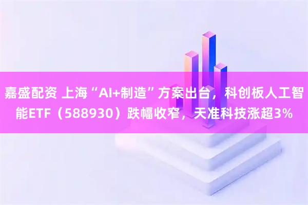 嘉盛配资 上海“AI+制造”方案出台，科创板人工智能ETF（588930）跌幅收窄，天准科技涨超3%